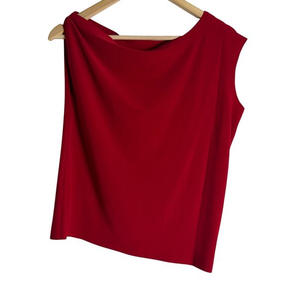 Norma Kamali Drop Shoulder Asymmetric Sleeveless Red Top Size XS - Picture 6 of 8